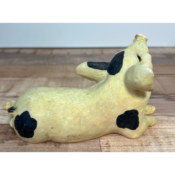 Vintage Ceramic Pig Figurine With Black Spots Lifelike Design Farmhouse Decor Co - Picture 2 of 4